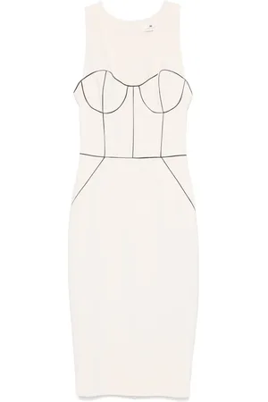 Elisabetta Franchi Contrasting-piping crepe midi dress