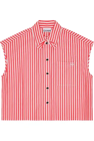 Ganni Striped sleeveless shirt
