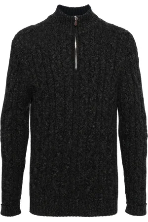 N.PEAL Albemarle cable half zip jumper