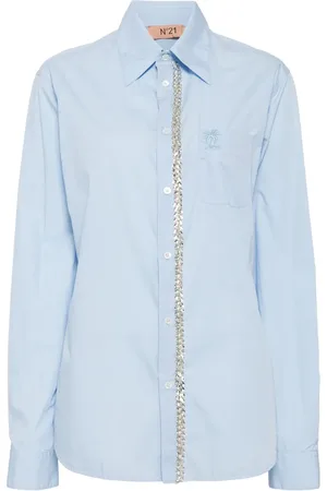 Nº21 Crystal-embellished poplin shirt