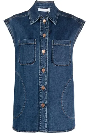 See by Chloé Cap-sleeved denim jacket