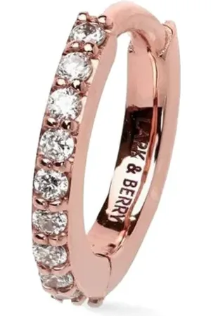 Lark & Berry 14kt rose gold medium Modernist diamond hoop earring