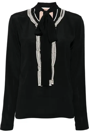 Nº21 Pussy-bow twill blouse