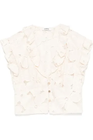 Sandro Embroidered crop top