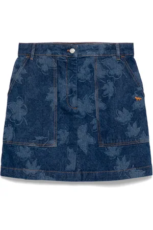 Maison Kitsuné Falling leaves laser print mini skirt