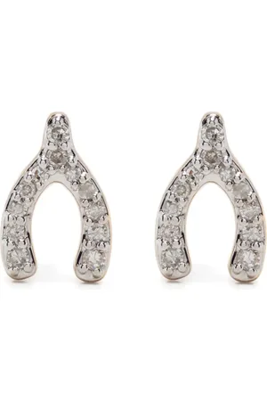 Adina Reyter 14kt yellow Wishbone diamond earrings