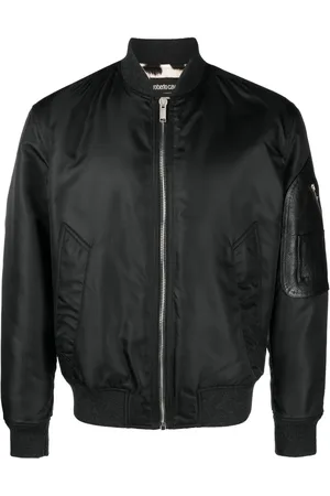 Roberto Cavalli Logo-embroidered bomber jacket
