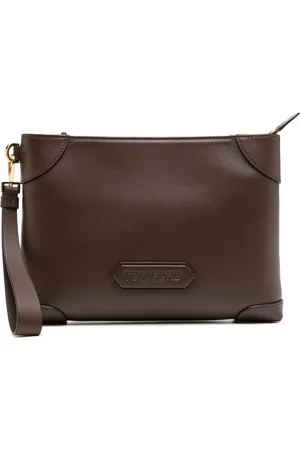 Tom Ford Small logo-patch clutch bag