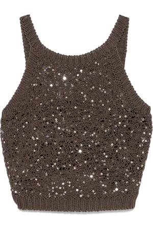 PESERICO SIGN Sequin-embellished tank top
