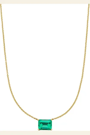 VEYNOU 14kt recycled yellow Eden emerald necklace
