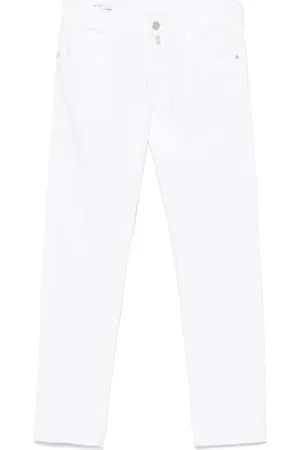 Incotex Logo-patch tapered trousers