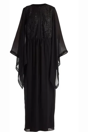Tadashi Shoji Lace-embroidered kaftan dress