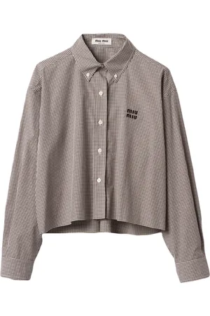 Miu Miu Gingham cropped cotton shirt