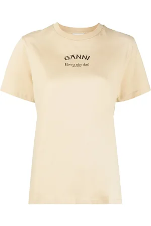 Ganni Logo-print cotton T-shirt