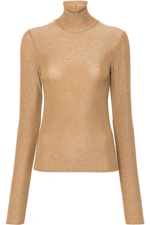 FORTE FORTE Roll-neck glittered top