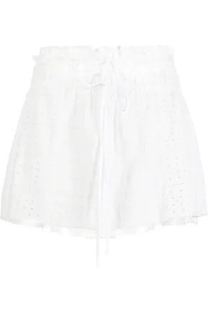 Ganni Broderie anglaise organic cotton miniskirt