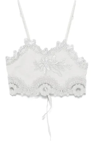 Maurizio Mykonos Floral-embroidery top