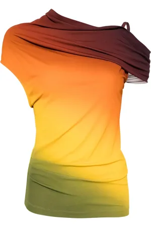 MONSE Off-shoulder ombré jersey top