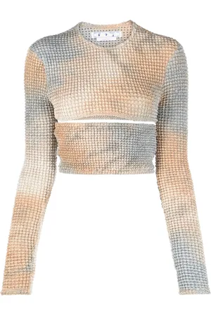 OFF-WHITE Double tie-dye cut-out top