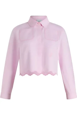 Patou Scallop-hem cropped shirt