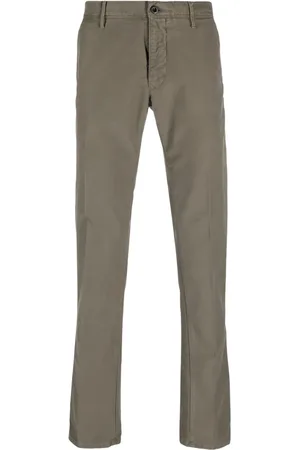 Incotex Logo-embroidered straight-leg trousers