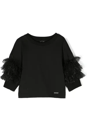 MONNALISA Ruffle-detail crew-neck sweatshirt