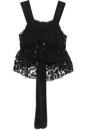 Maurizio Mykonos Floral-embroidery top