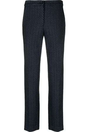 Emporio Armani Chevron-jacquard cropped trousers