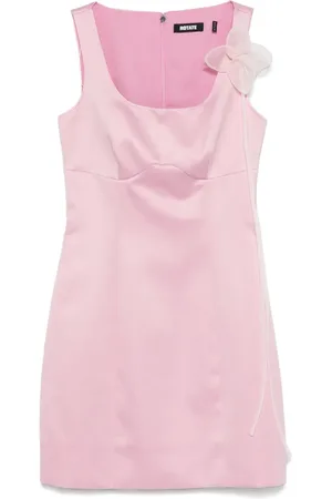 ROTATE Satin flower mini dress