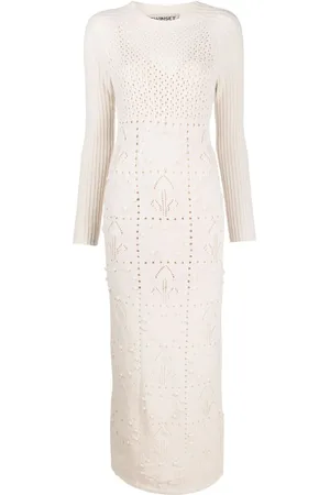 Twin-Set Treeblend yarn fitted maxi dress