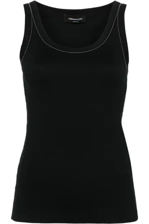 Fabiana Filippi Chain-trim ribbed tank top