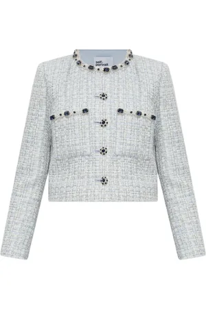 Self-Portrait Rhinestone-embellished tweed jacket