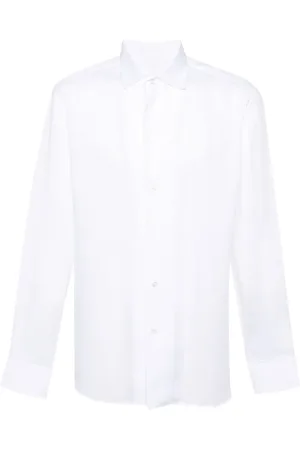 BRIONI Slub-texture linen shirt