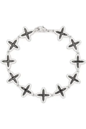 DARKAI 18kt white gold plated Clover diamond bracelet