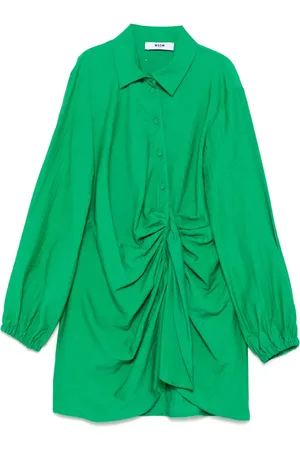 Msgm Draped-detail shirt dress