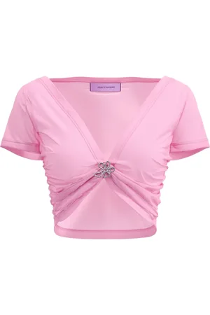 MACCAPANI Angela gathered-detail cropped top
