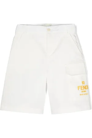 Fendi Logo-embroidered cotton shorts