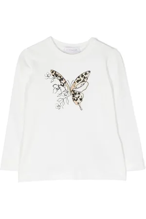 MONNALISA Butterfly-print long-sleeve T-shirt