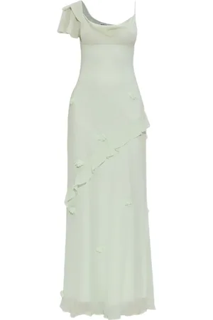 Self-Portrait Floral-appliqué georgette maxi dress