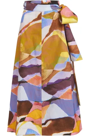 Marie Oliver Estine abstract-print midi skirt