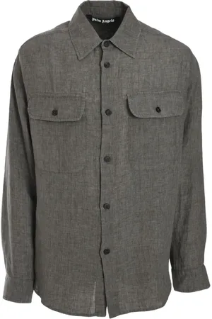 Palm Angels Logo-print linen overshirt
