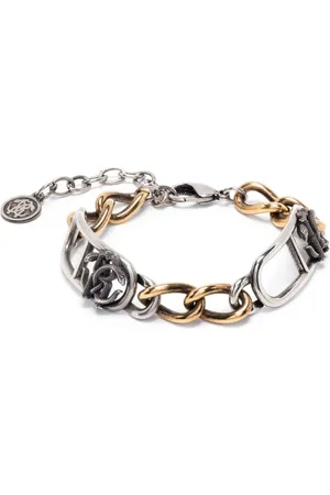 Roberto Cavalli Monogram-plaque chain bracelet