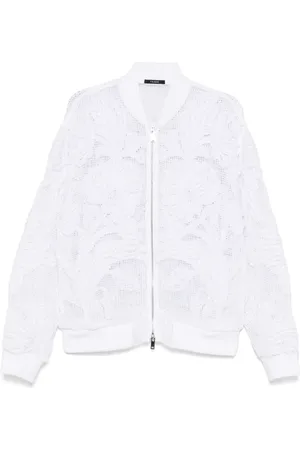 Taakk Embroidered mesh bomber jacket