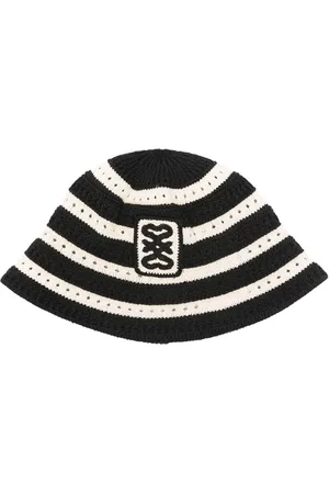 Sandro Striped crochet-knit bucket hat