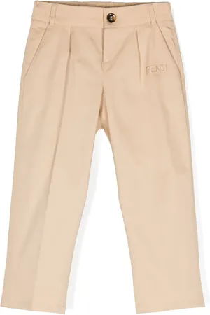Fendi Logo-embroidered pressed-crease trousers