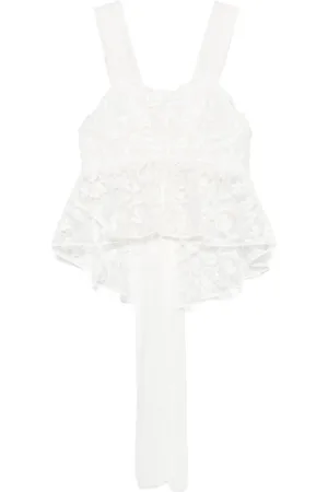 Maurizio Mykonos Floral-embroidery top