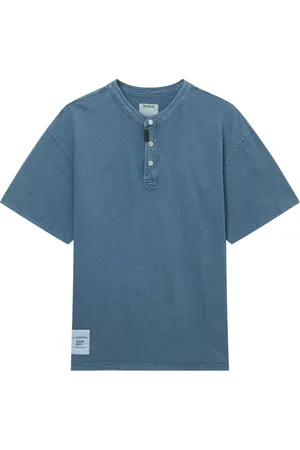 Musium Div. Buttoned-collar denim T-shirt