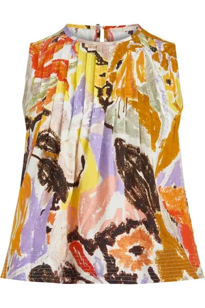 Marie Oliver Letta floral-print pleated top