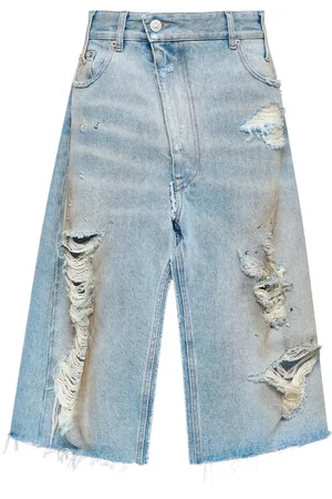 Maison Margiela Ripped-detail denim skirt