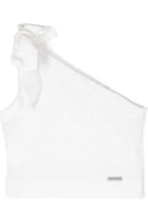 MONNALISA Bow-detailed one-shoulder top